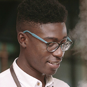 young man wearing eyeglasses